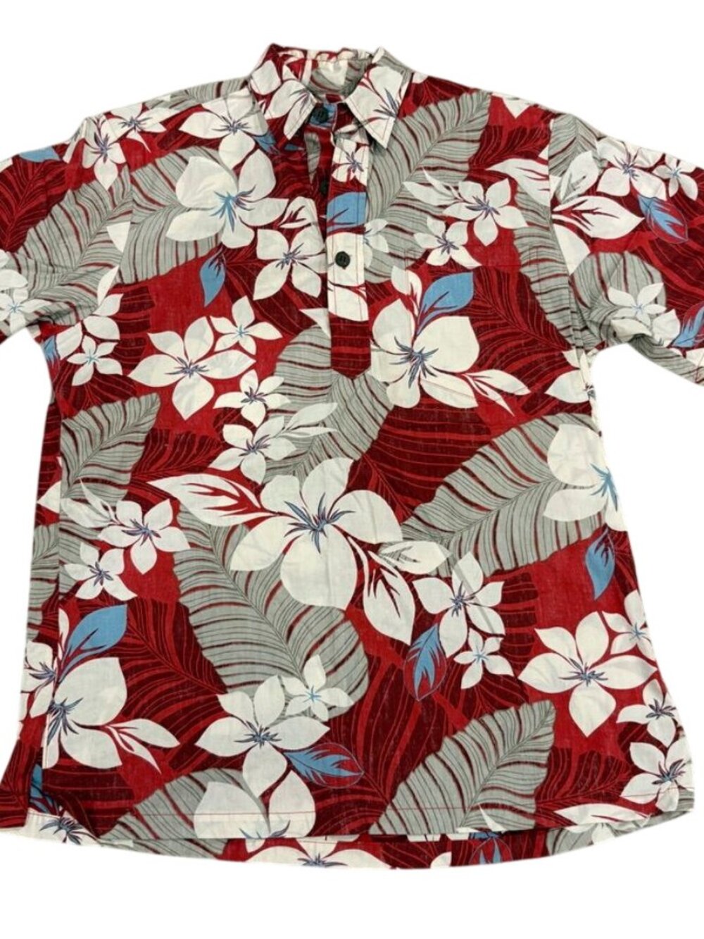 Bishop St. Apparel Small Vintage Hawaiian Floral Button-Up Shirt Short Sleeve Re